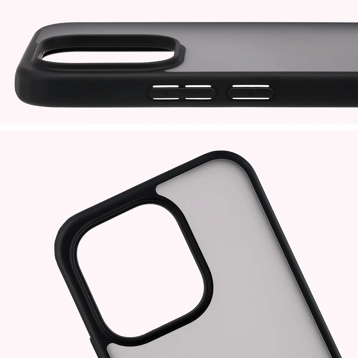 Pełne wycięcie i podwyższone krawędzie aparatu w etui Bizon Case Angelo do Vivo V70 5G