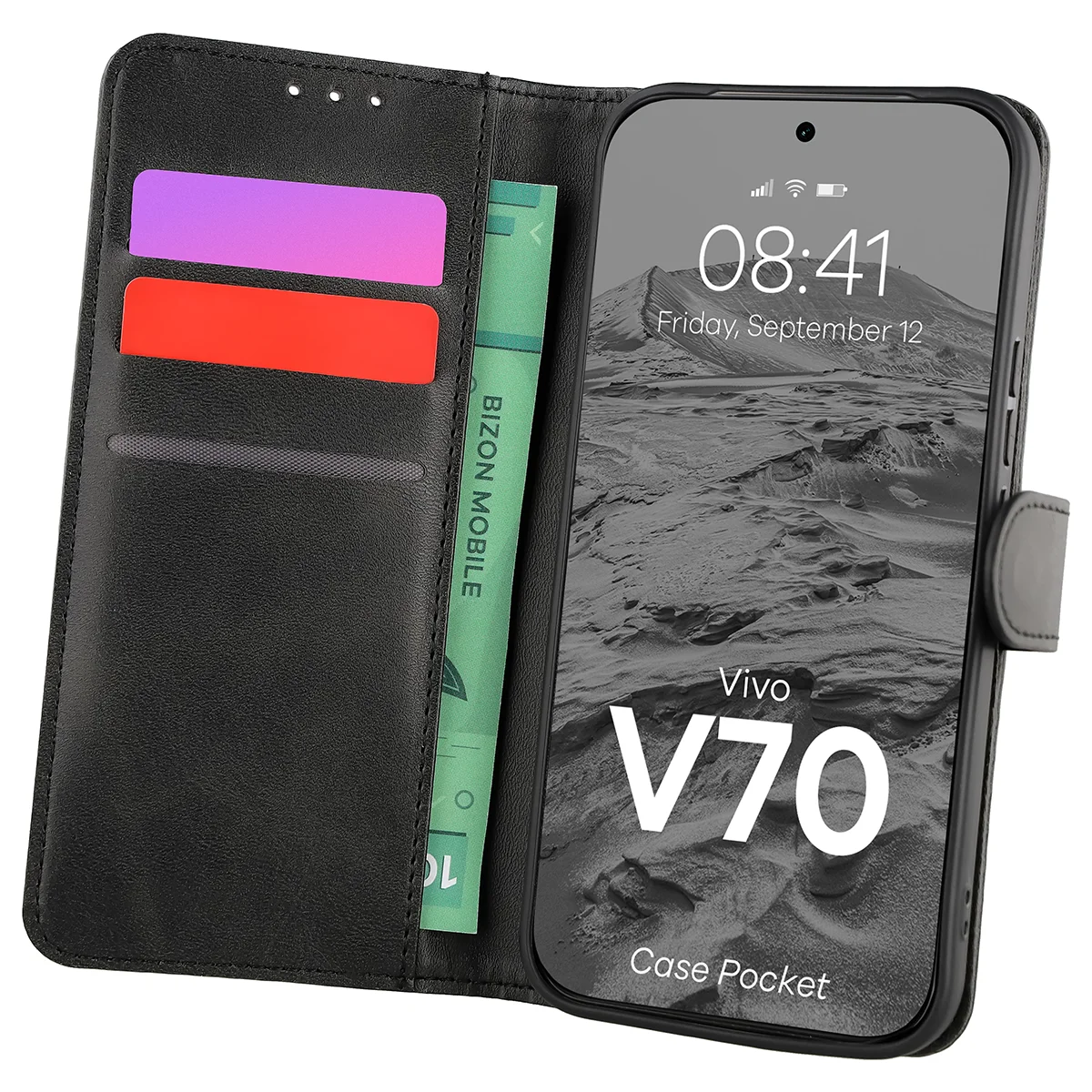 Tok kártyatartóval Bizon Case Pocket a Vivo V70 5G-hez