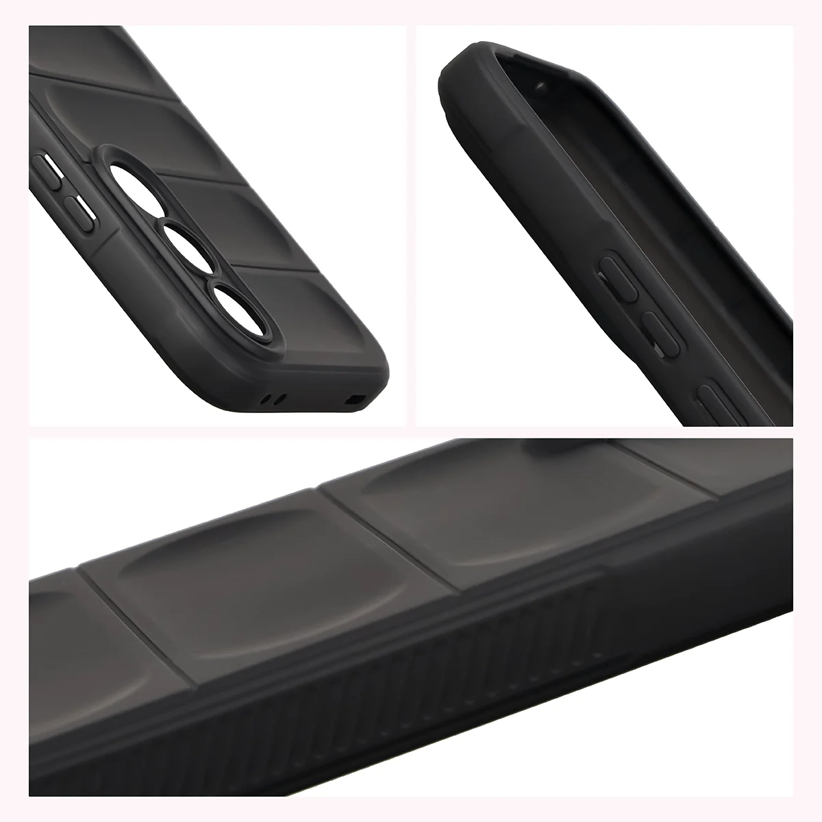 Teksturowane boki i podwyższone krawędzie ekranu i aparatu w etui Bizon Case Tur do Vivo V70 FE 5G
