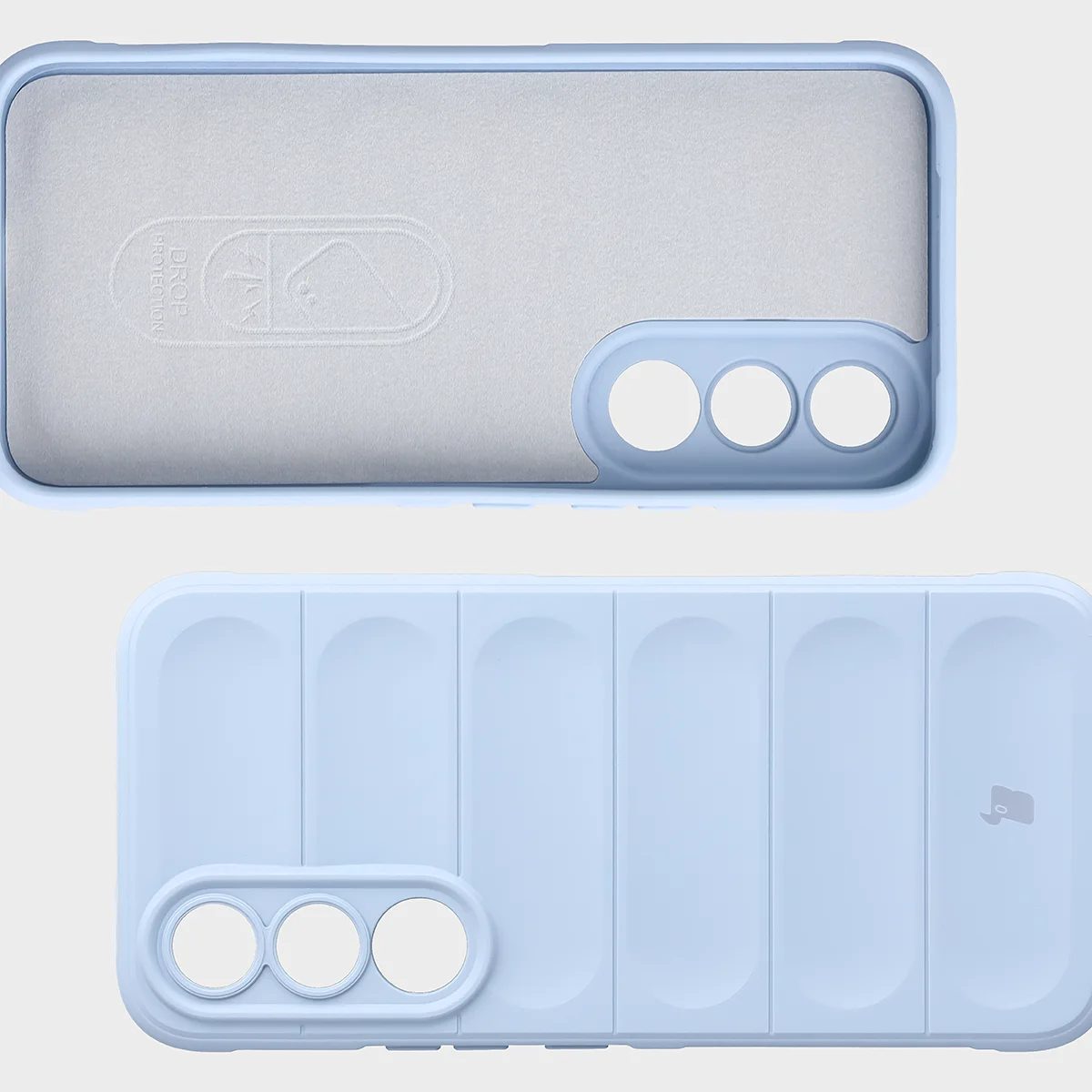 Wyściółka z mikrofibry, wyżłobienia na pleckach i wzmocnione narożniki w etui Bizon Case Tur do Vivo V70 FE 5G