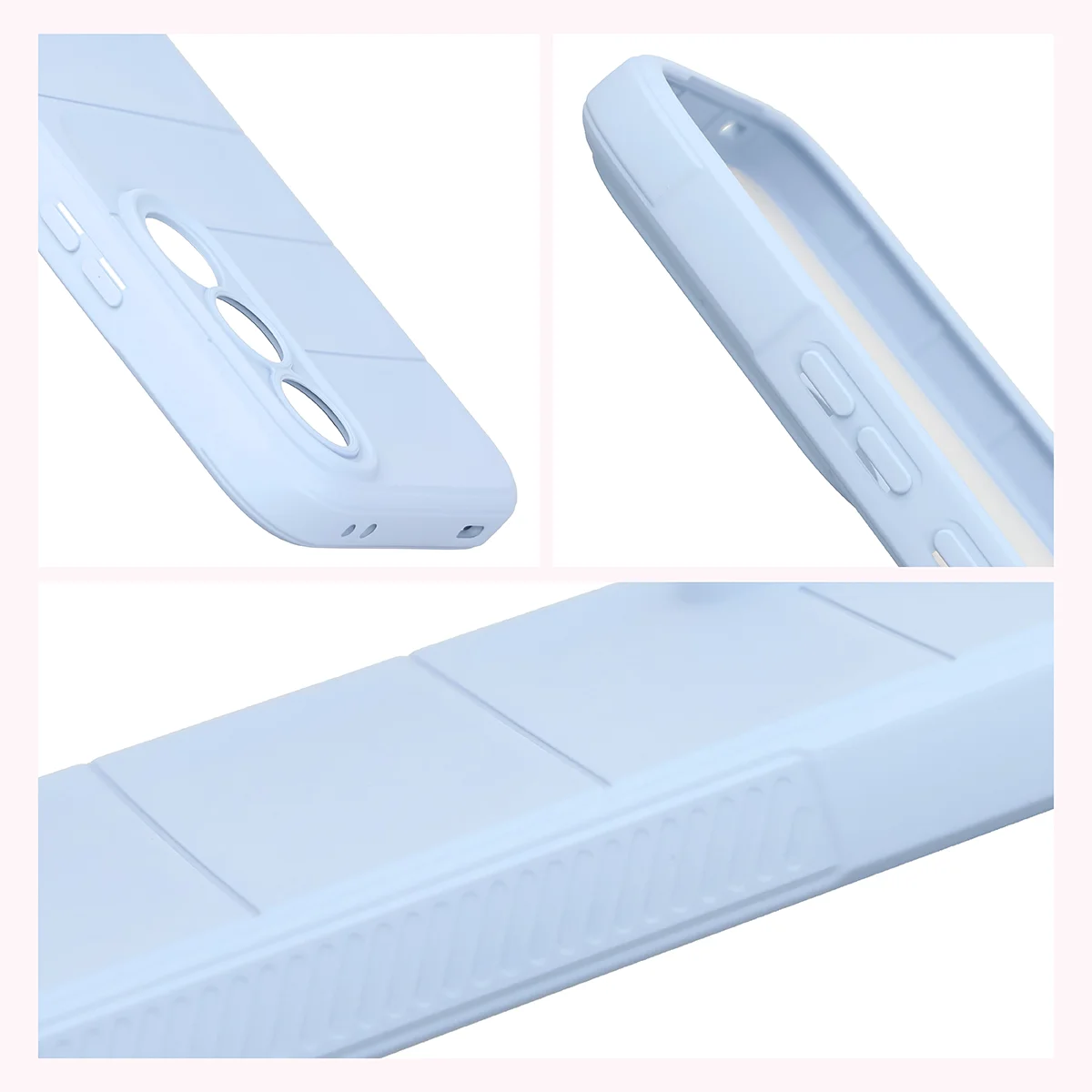Teksturowane boki i podwyższone krawędzie ekranu i aparatu w etui Bizon Case Tur do Vivo V70 FE 5G