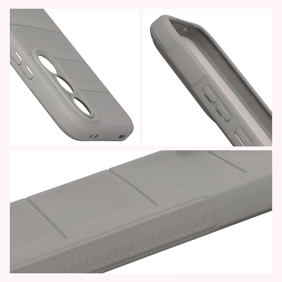 Teksturowane boki i podwyższone krawędzie ekranu i aparatu w etui Bizon Case Tur do Vivo V70 FE 5G