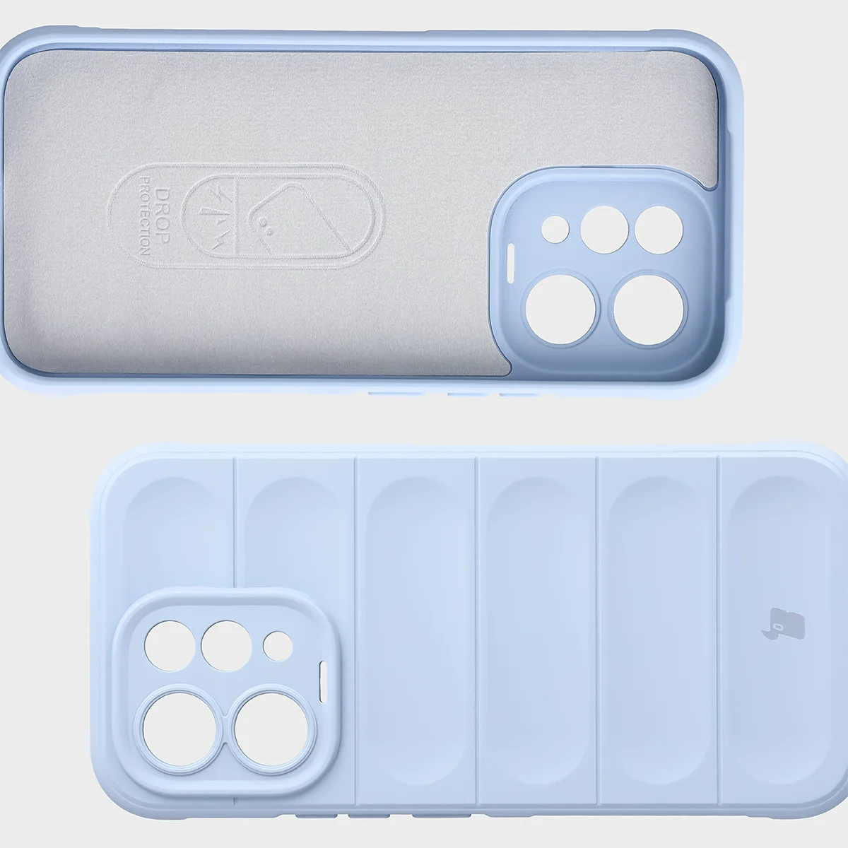 Wyściółka z mikrofibry, wyżłobienia na pleckach i wzmocnione narożniki w etui Bizon Case Tur do Vivo V70 5G