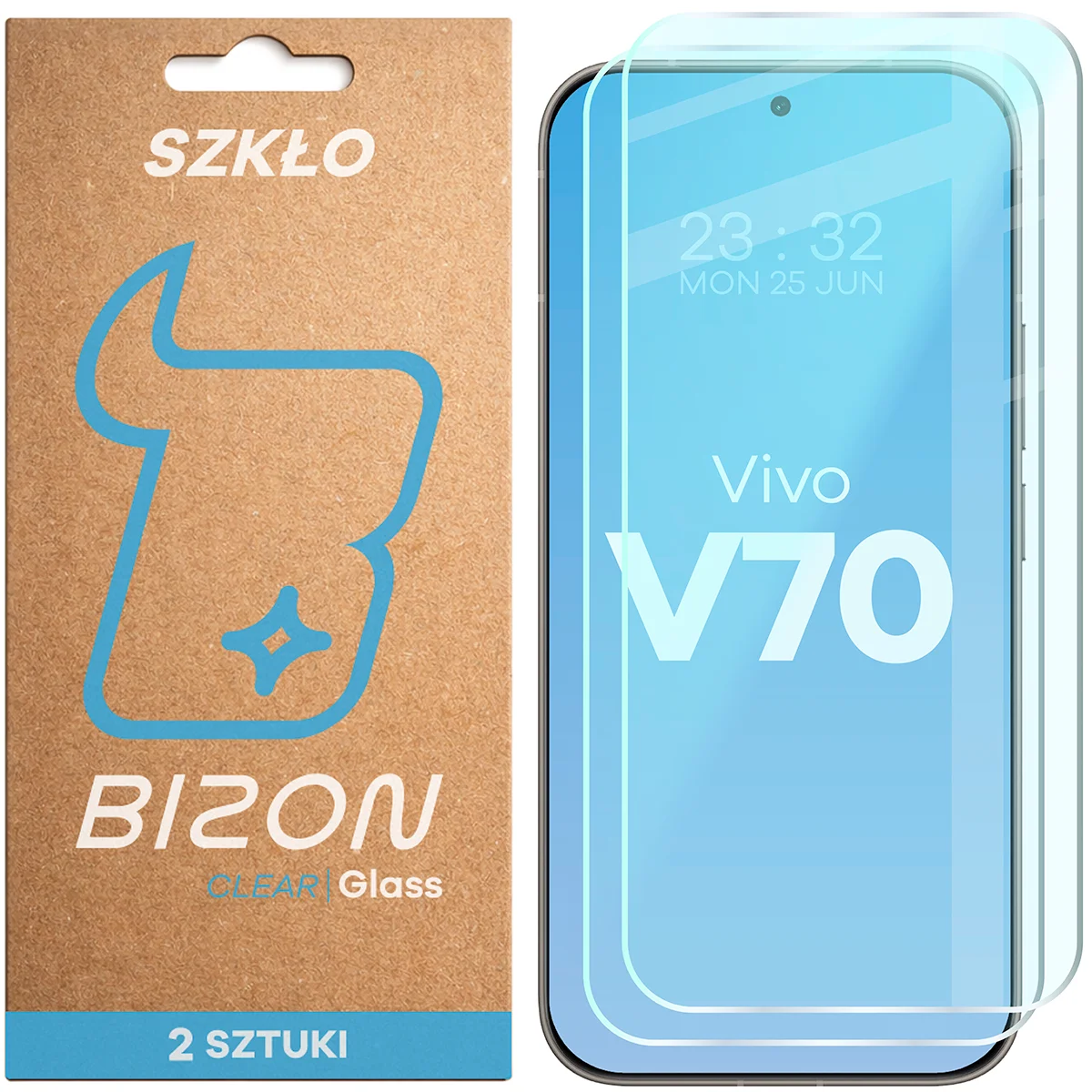 Bison Glass Clear Duo Tempered Glass for Vivo V70 5G