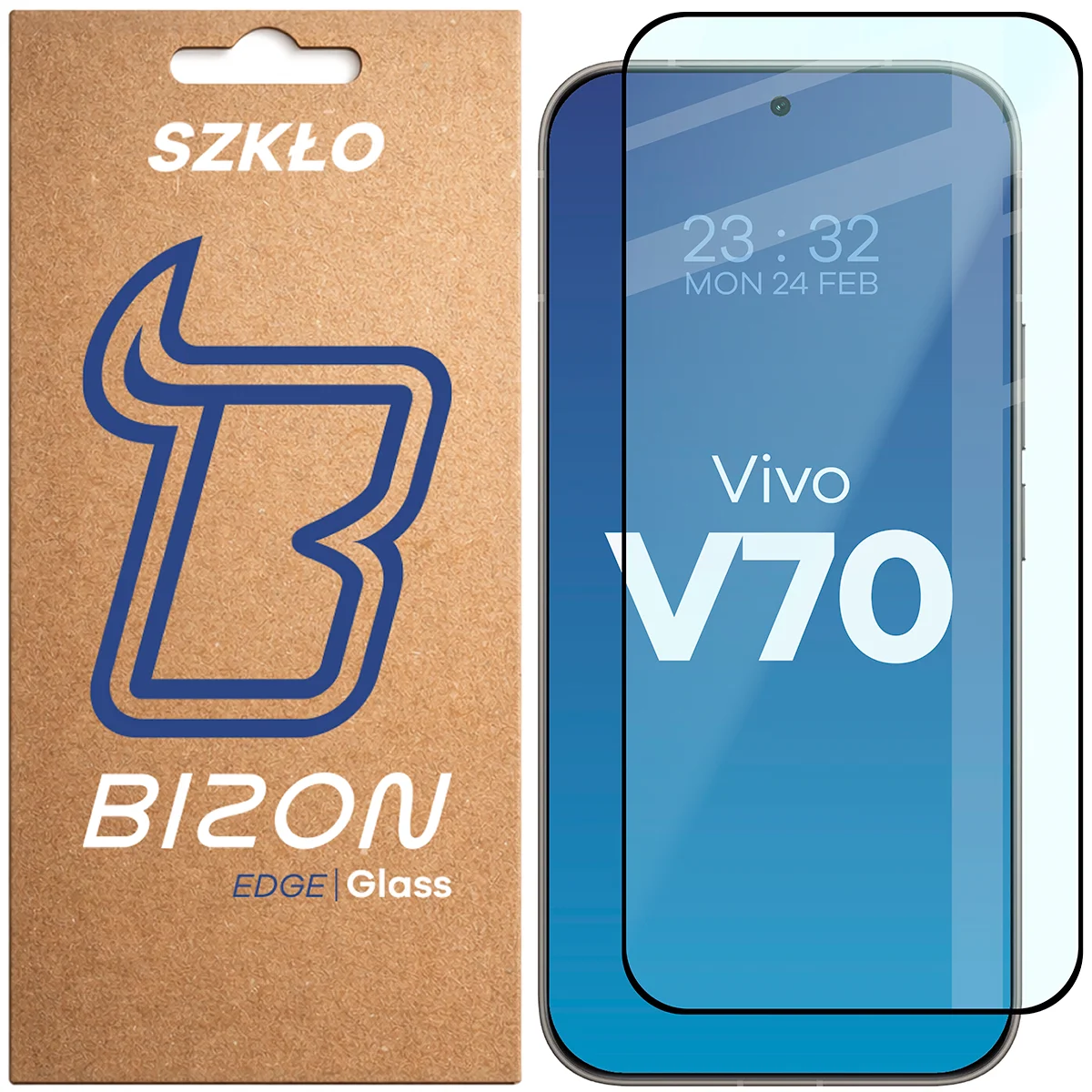 Szkło hartowane na cały ekran Bizon Glass Edge dla Vivo V70 5G