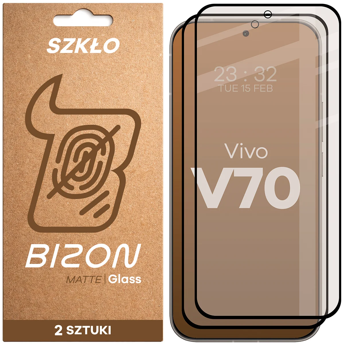 Szkło matowe na ekran Bizon Glass Matte Duo do Vivo V70 5G, 2 sztuki
