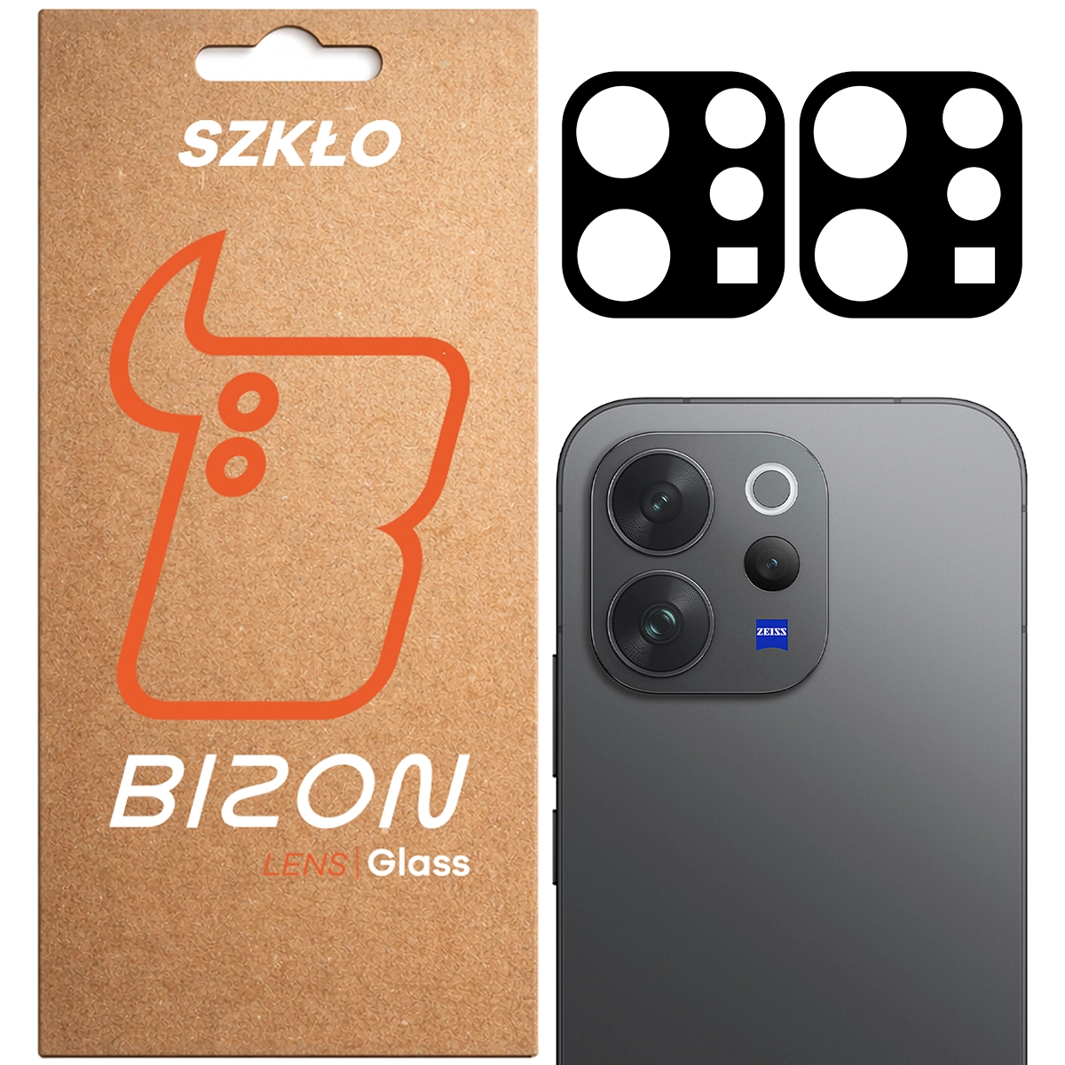 Pudełko i 2 sztuki szkła na aparat Bizon Glass Lens do Vivo V70 5Gi