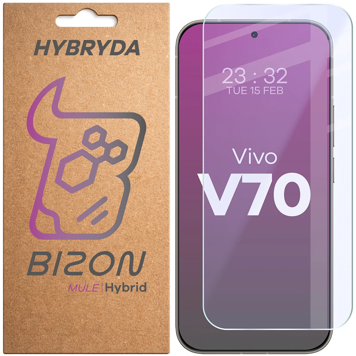 Szkło hybrydowe na ekran Bizon Hybrid Mule do Vivo V70 5G