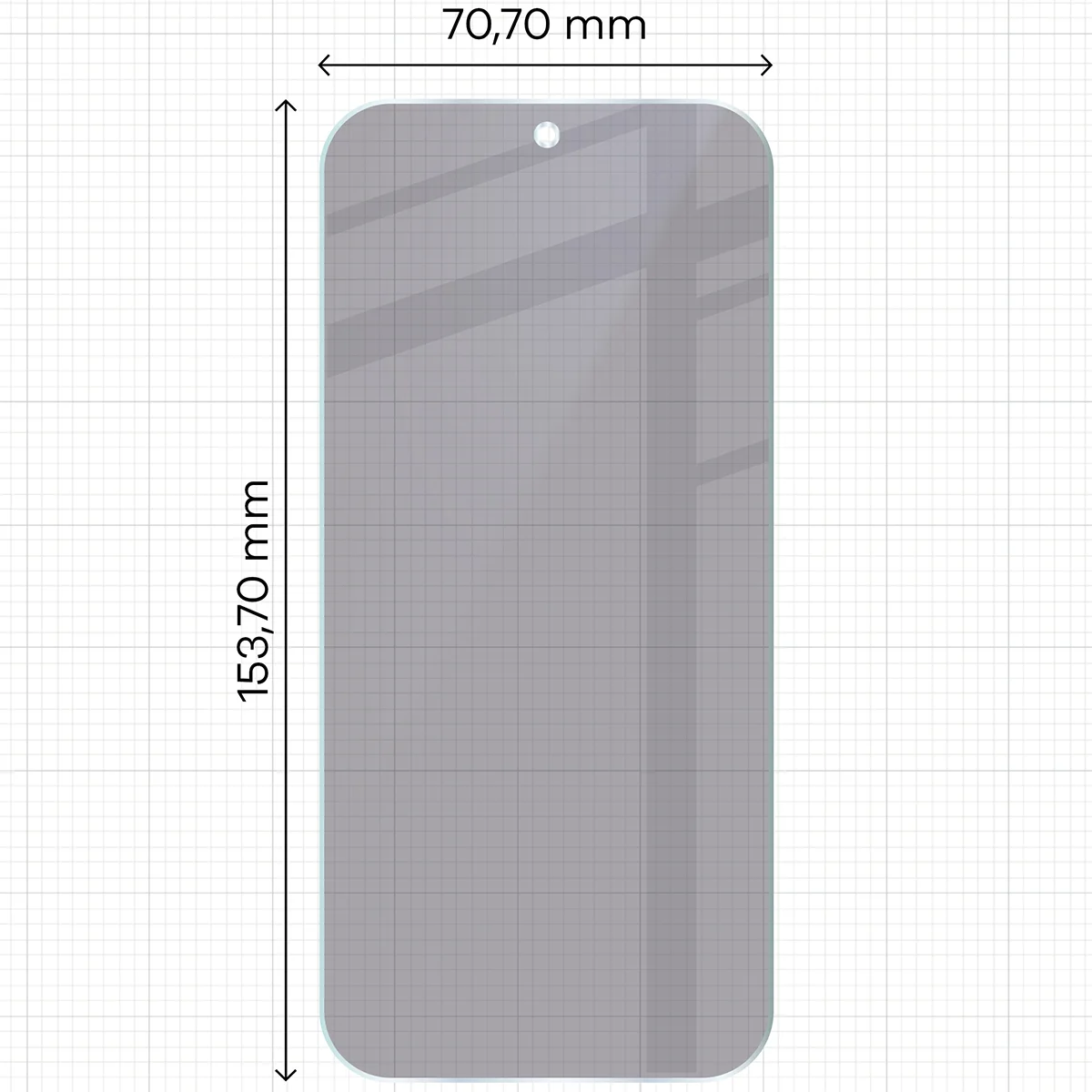 Wymiary szkła Bizon Hybrid Shadow do Vivo V70 5G