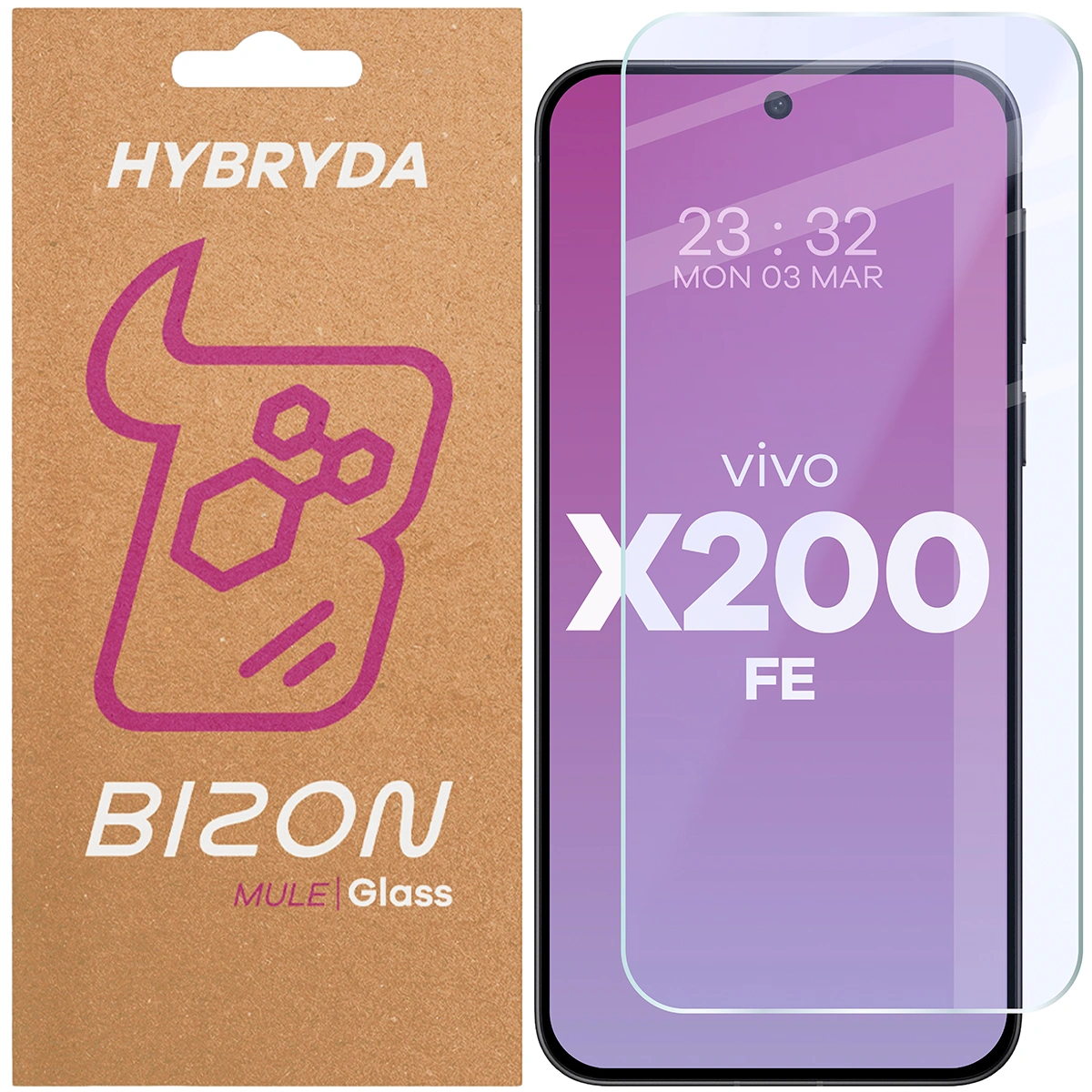 Szkło hybrydowe na ekran Bizon Glass Mule do Vivo X200 FE