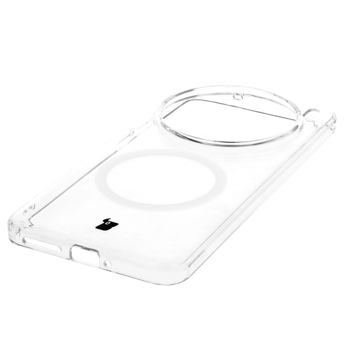 Zintegrowane przyciski, wycięcia i hybrydowy materiał w etui Bizon Case CrystalO do Vivo X200 Pro