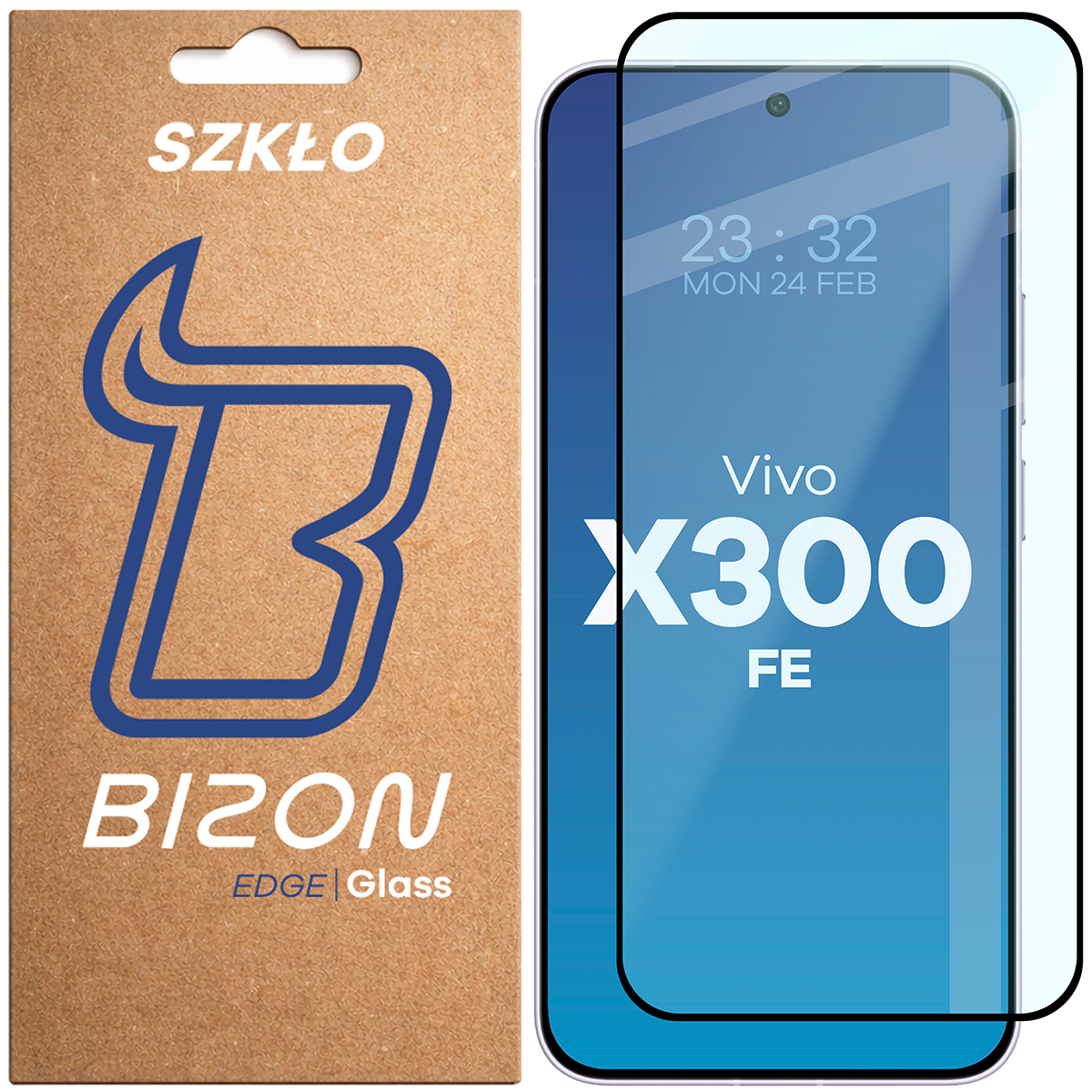 Tempered glass for the entire screen Bizon Glass Edge for Vivo X300 FE