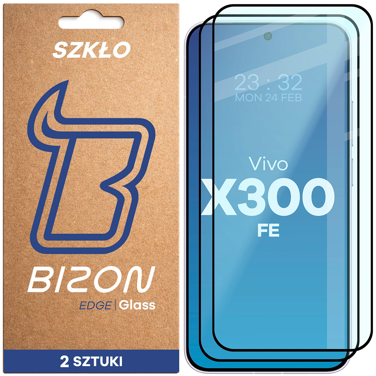 Tempered glass covering the entire screen Bizon Glass Edge Duo for Vivo X300