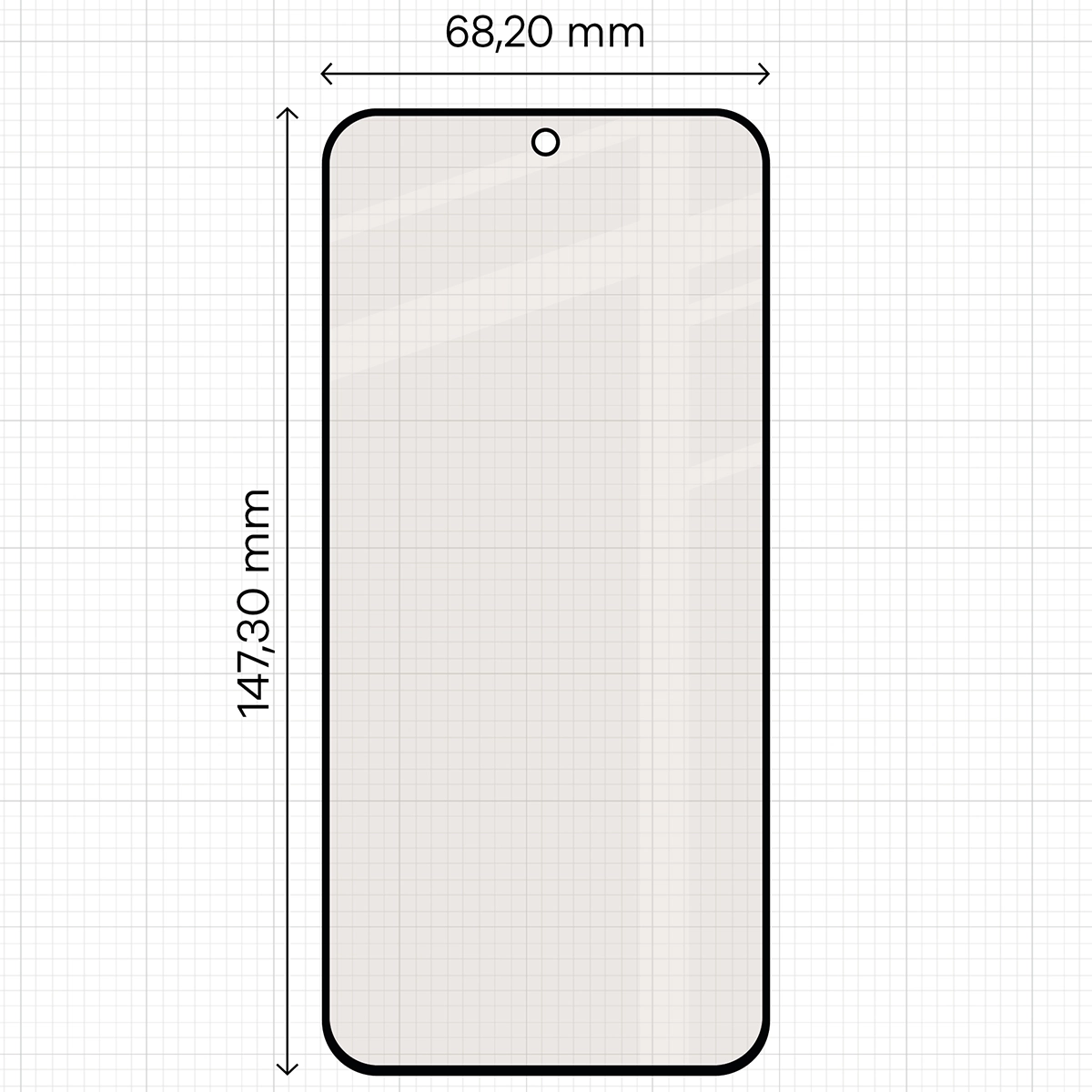 Miarka z wymiarami szkła matowego Bizon Glass Matte Duo do Vivo X300 FE
