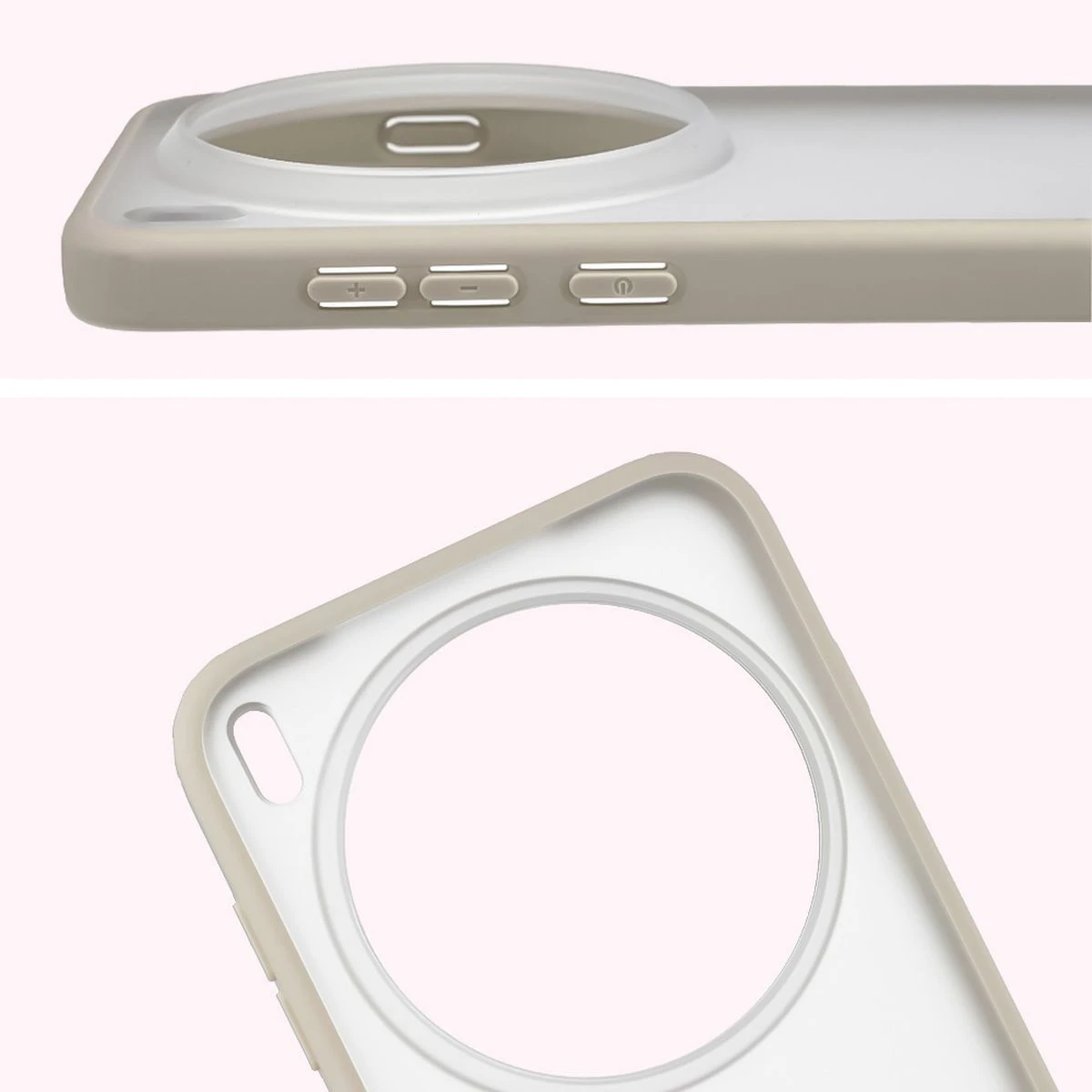 Pełne wycięcie i podwyższone krawędzie aparatu w etui Bizon Case Angelo do Vivo X300 Pro