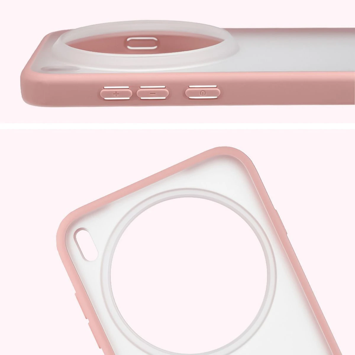 Pełne wycięcie i podwyższone krawędzie aparatu w etui Bizon Case Angelo do Vivo X300 Pro