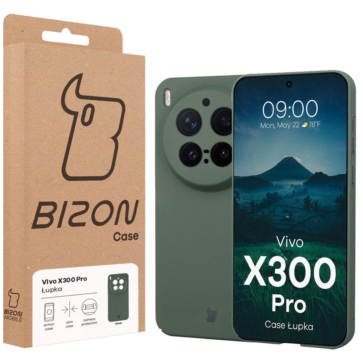 Front of the Bison Case box with a dedicated label for Vivo X300 Pro