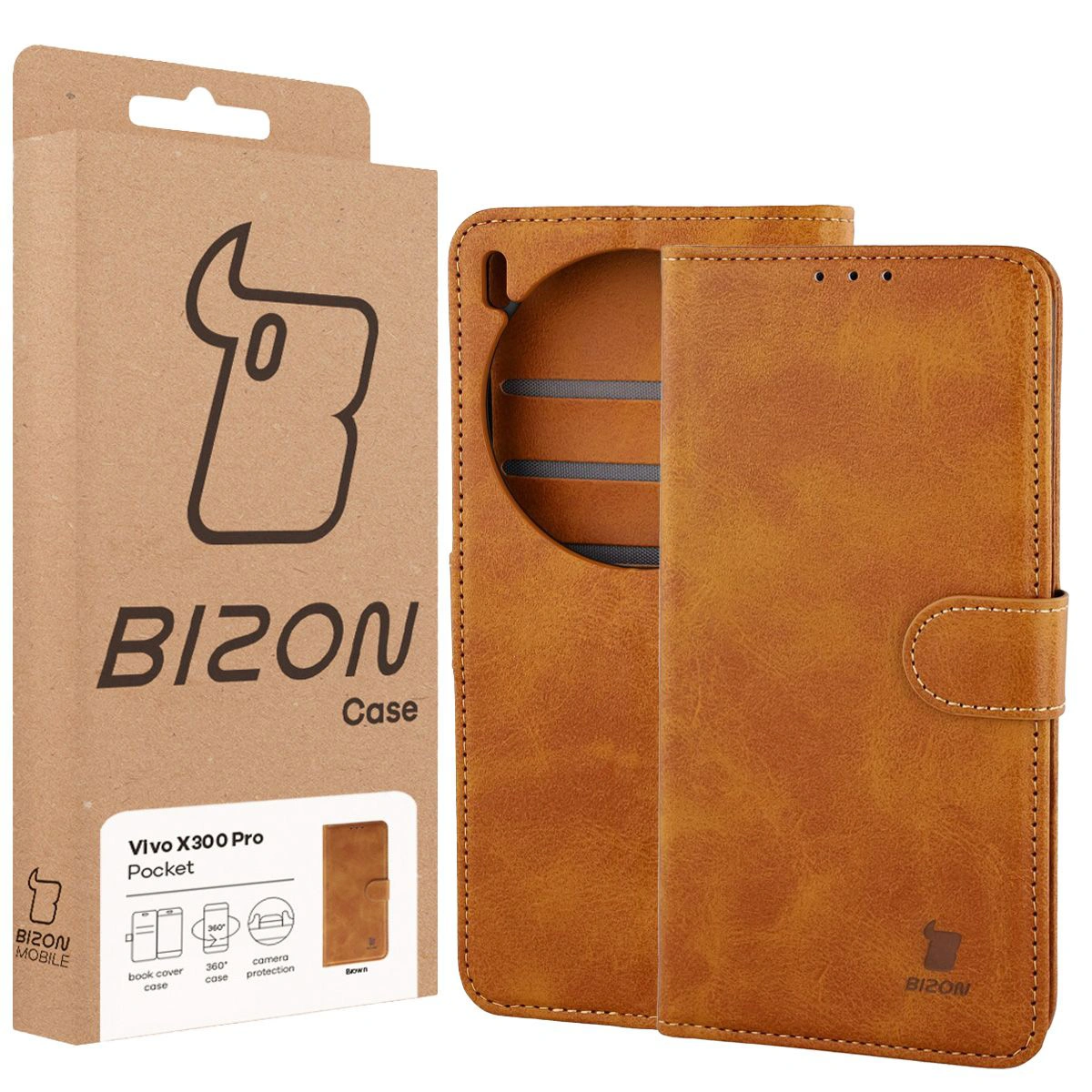 Vorderseite der Bison Case Box mit spezieller Etikette für Vivo X300 Pro