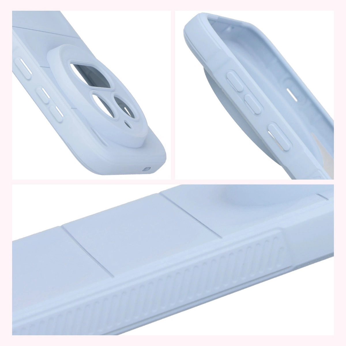 Teksturowane boki i podwyższone krawędzie ekranu i aparatu w etui Bizon Case Tur do Vivo X300 Pro