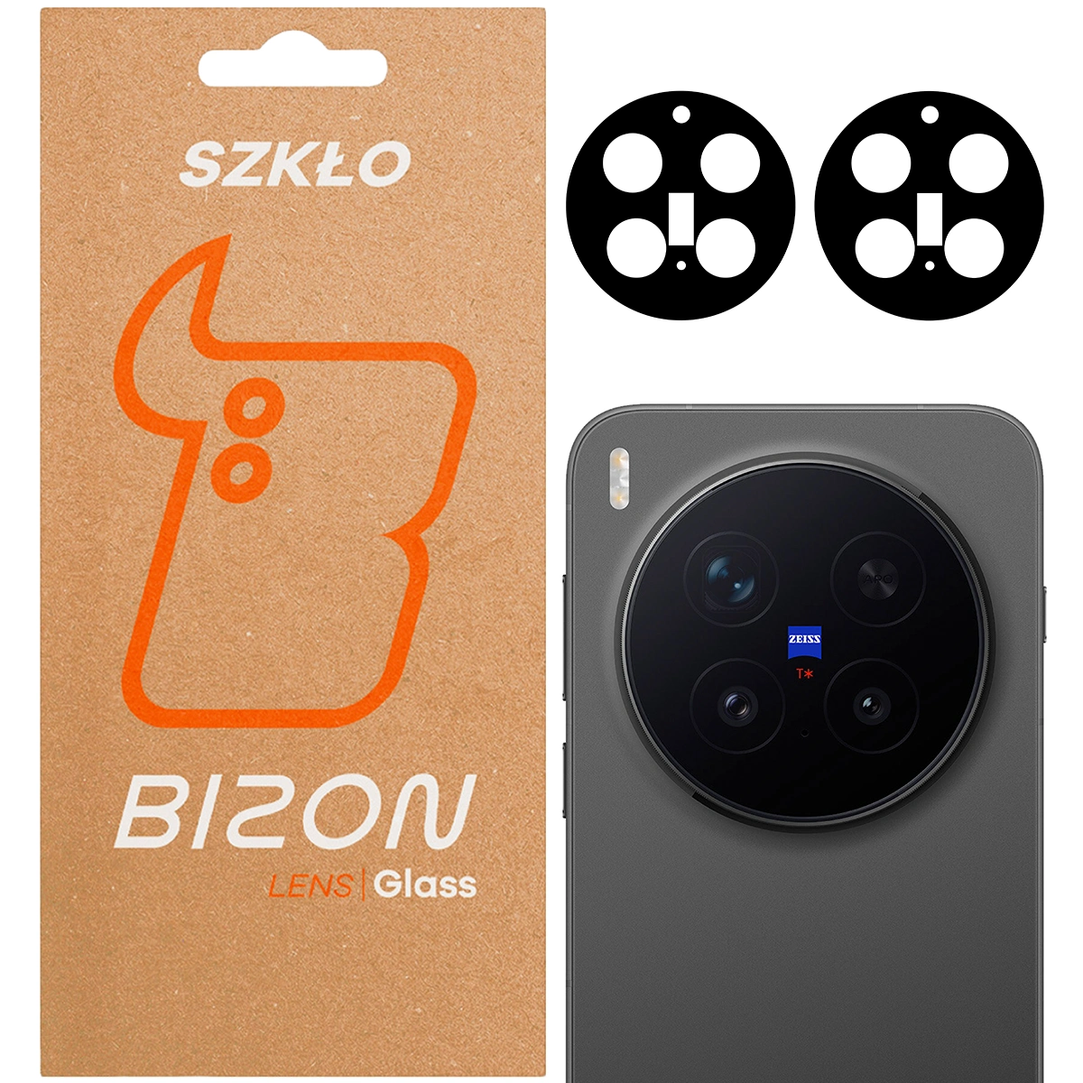 Box and 2 pieces of Bizon Glass Lens for Vivo X300 Pro camera