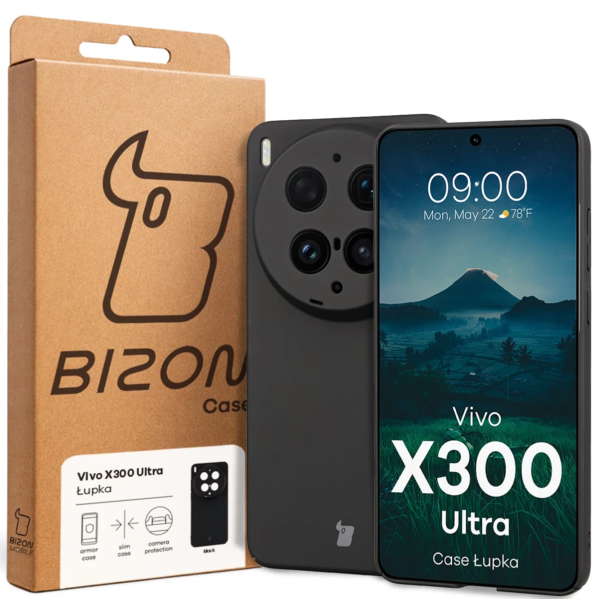Front of the Bizon Case box with a dedicated label for Vivo X300 Ultra