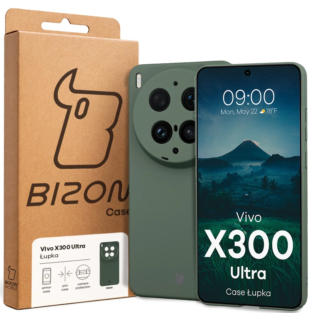 Front of the Bizon Case box with a dedicated label for Vivo X300 Ultra