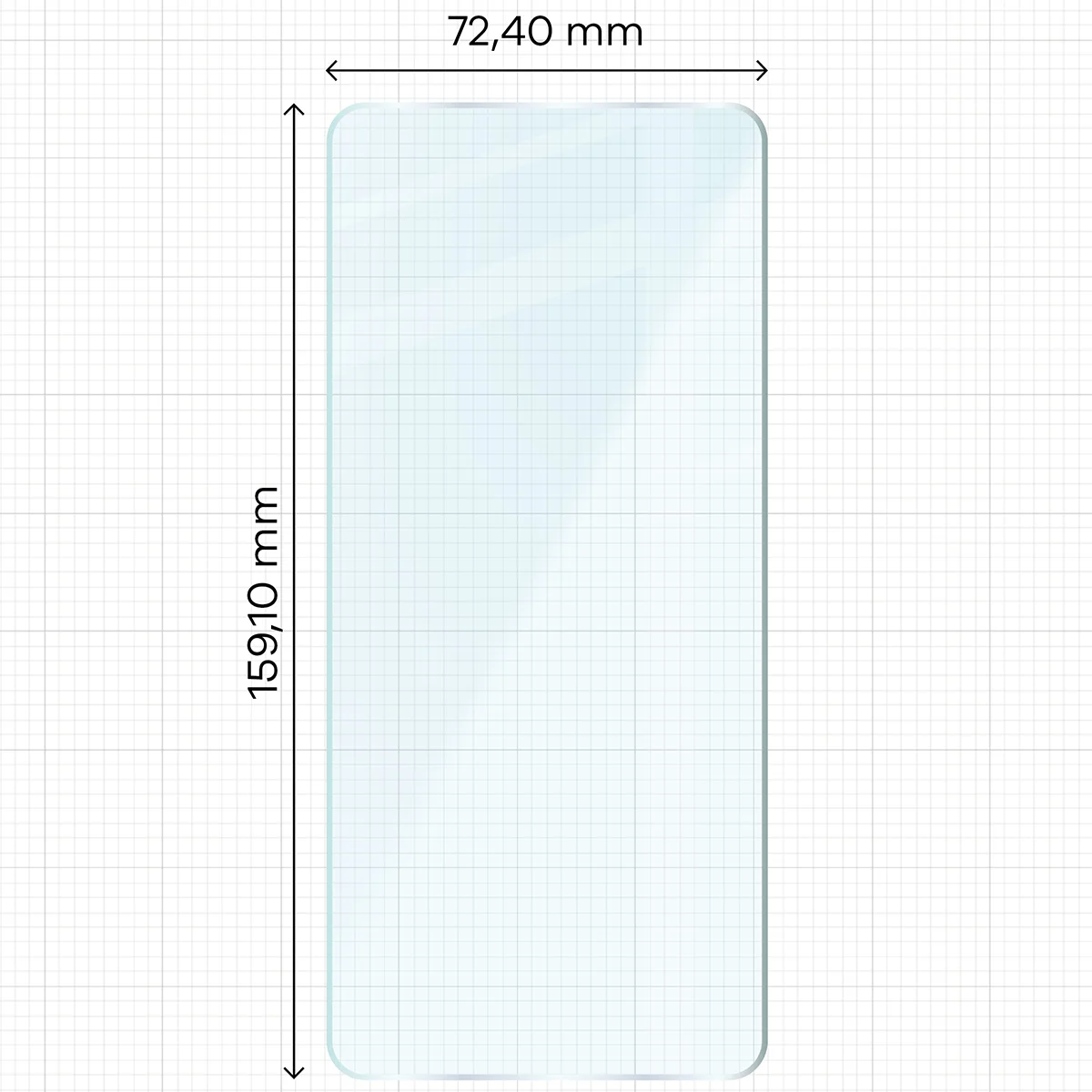 Miarka z wymiarami szkła hartowanego Bizon Glass Clear do Vivo X300 Ultra