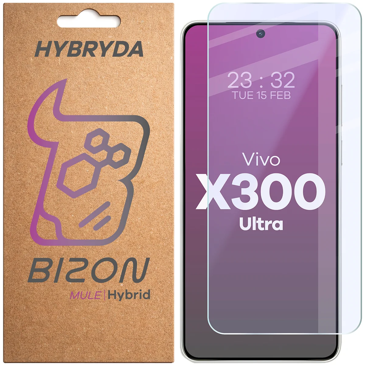 Szkło hybrydowe na ekran Bizon Hybrid Mule do Vivo X300 Ultra