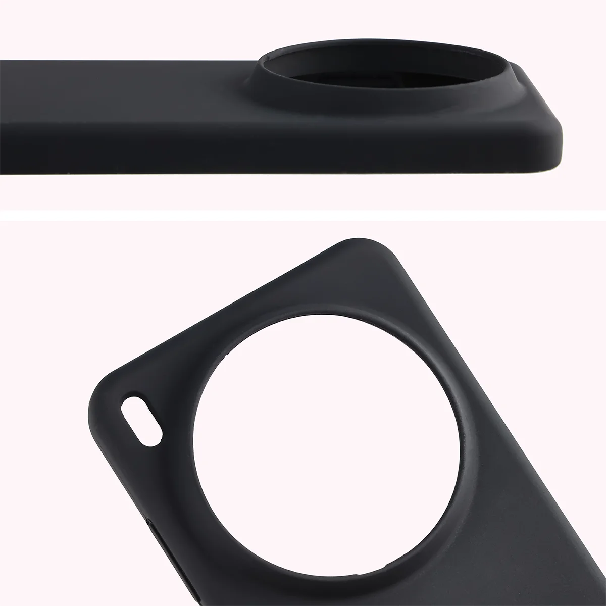 Közeli kép a lencsék kivágásáról a Bizon Soft Case tokban a Vivo X300 Ultra számára