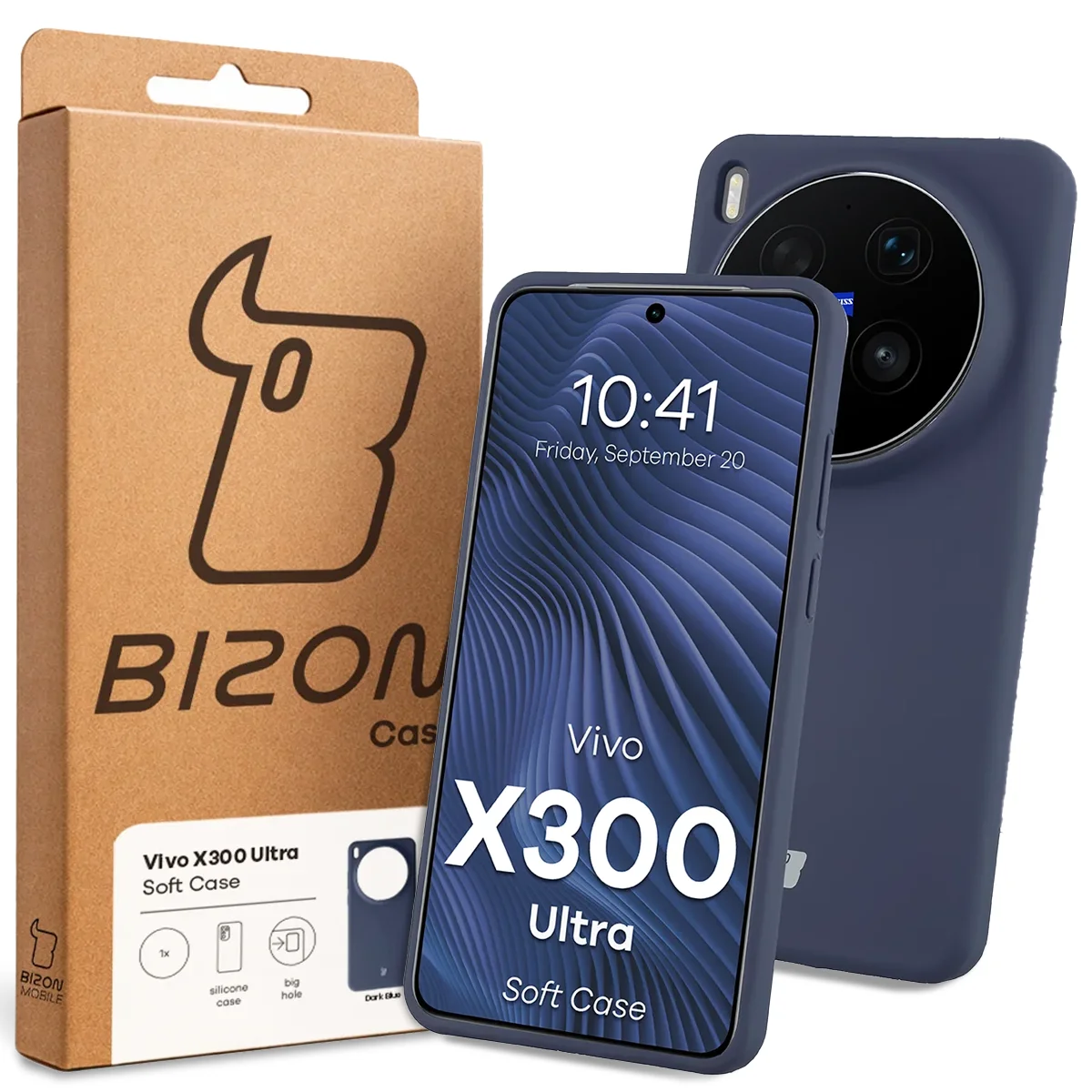 A Bizon Case dobozának eleje a Vivo X300 Ultra dedikált címkéjével
