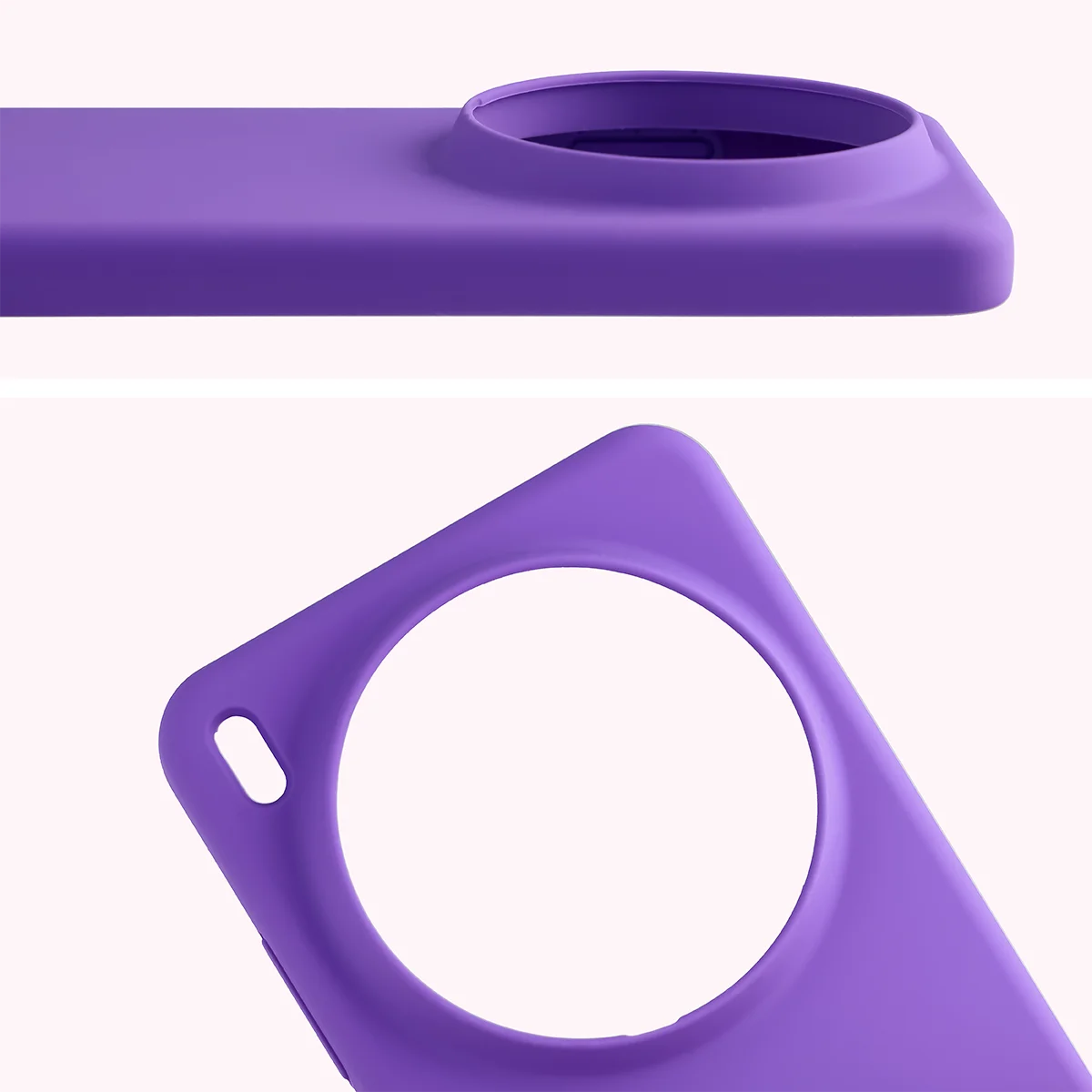 Közeli kép a lencsekivágásról a Bizon Soft Case tokban a Vivo X300 Ultra számára