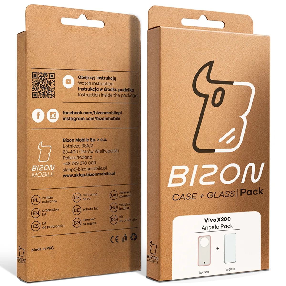 Kraftowe pudełko Bizon Case Angelo Pack z dedykowaną etykietą do Vivo X300
