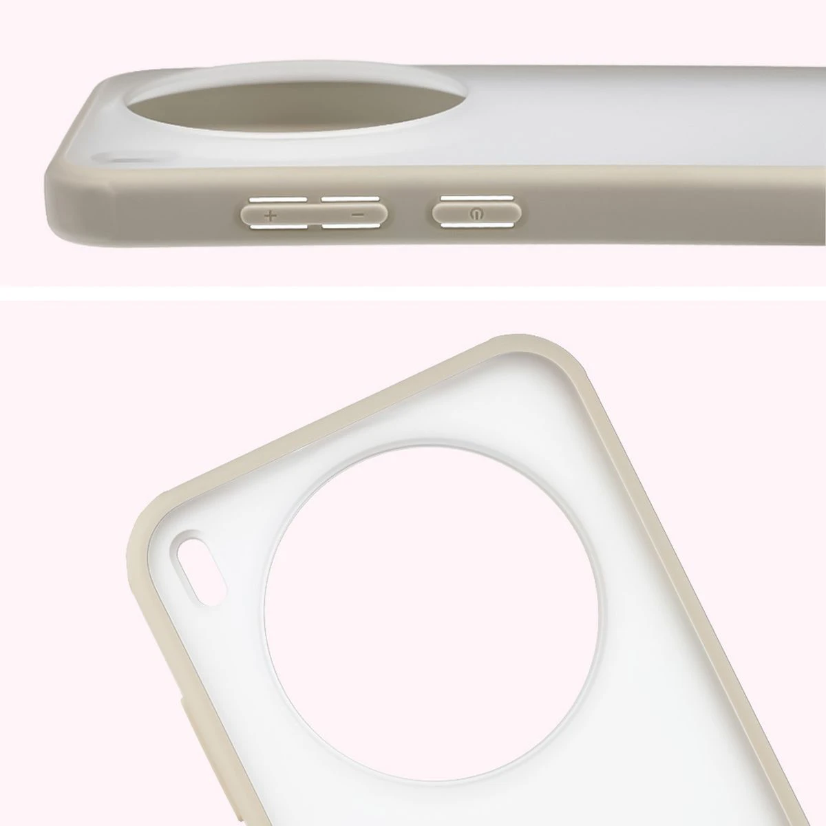 Pełne wycięcie i podwyższone krawędzie aparatu w etui Bizon Case Angelo do Vivo X300