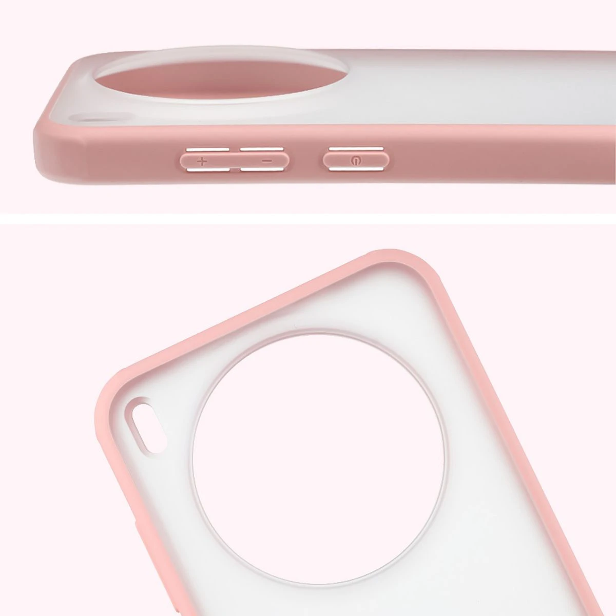 Pełne wycięcie i podwyższone krawędzie aparatu w etui Bizon Case Angelo do Vivo X300