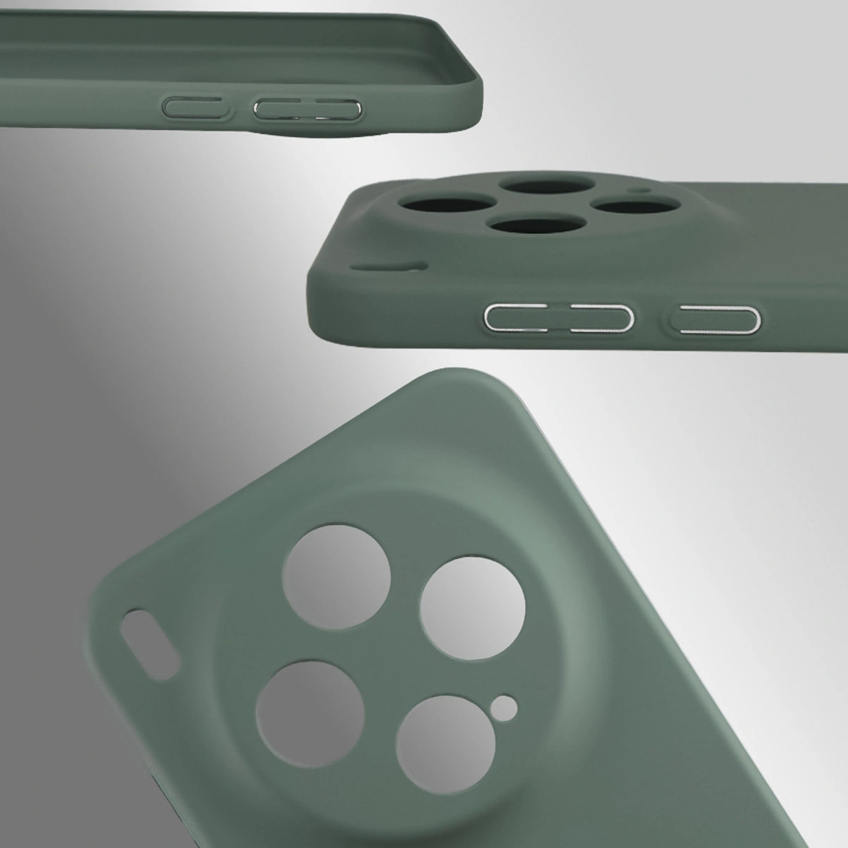 Dedykowane wycięcia i podwyższone krawędzie aparatu i ekranu w etui Bizon Case Łupka do Vivo X300