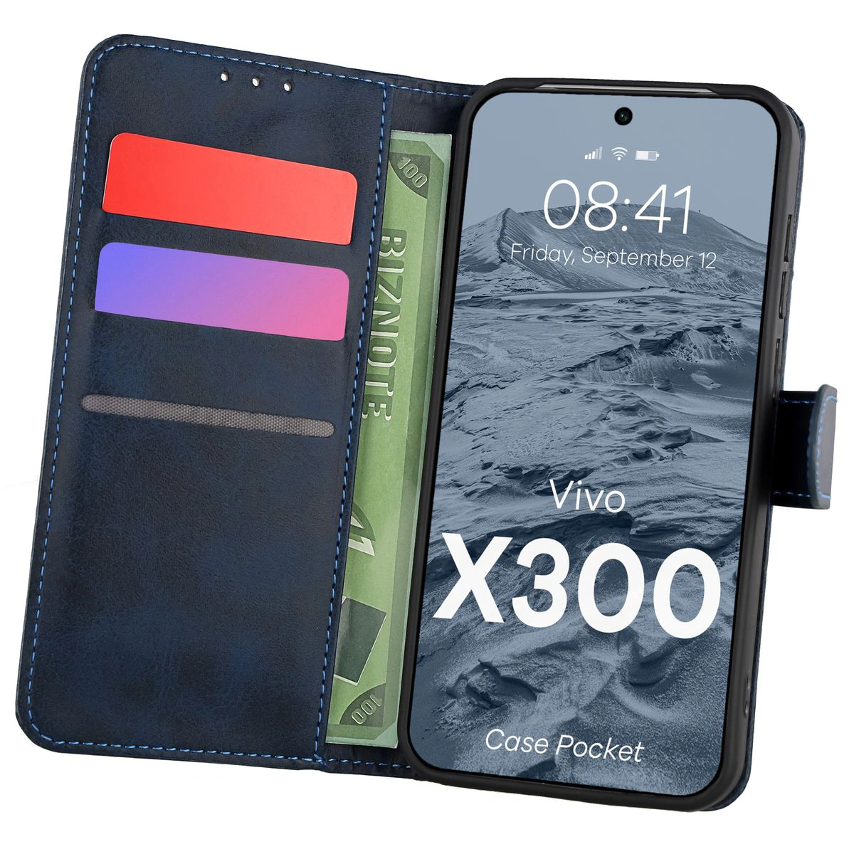 Flap case with card slots Bison Case Pocket for Vivo X300