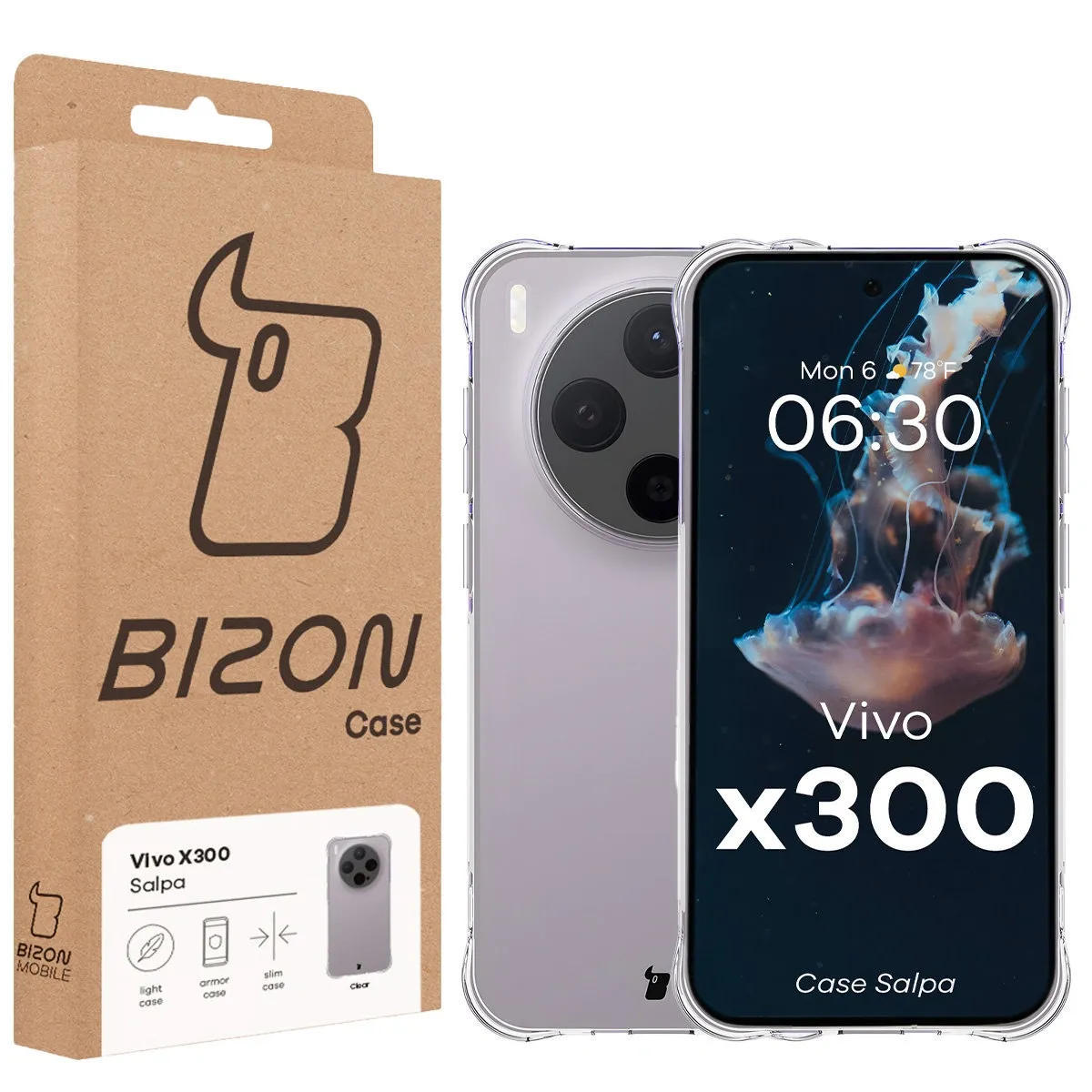 Front of the Bison Case box with a dedicated label for Vivo X300