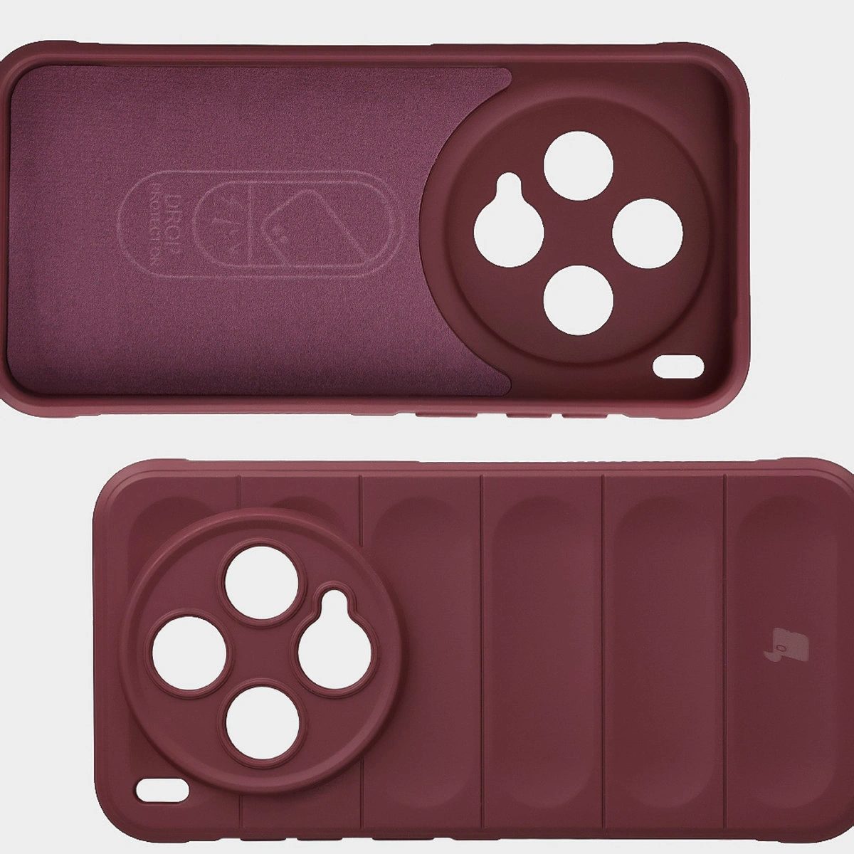 Mikrofaser-Futter, Vertiefungen auf der Rückseite und verstärkte Ecken im Bizon Case Tur für Vivo X300