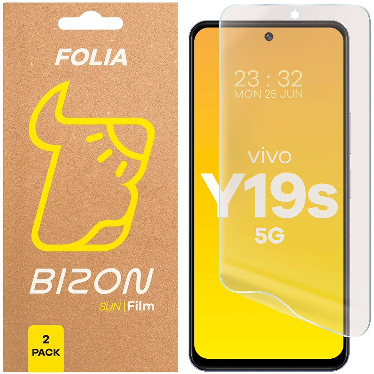 Folia matowa na ekran Bizon Glass Film Sun do Vivo Y19s, 2 sztuki