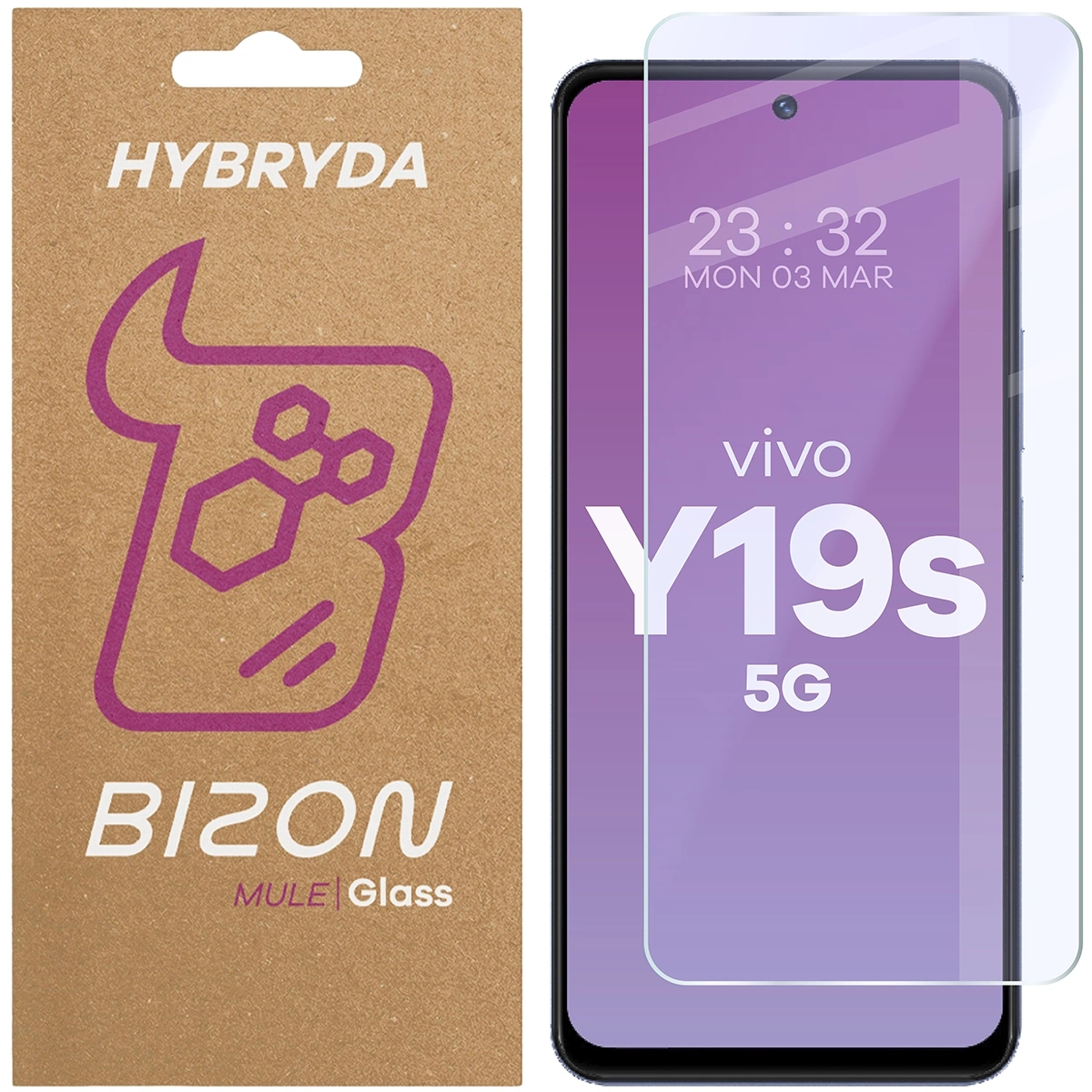Szkło hybrydowe na ekran Bizon Glass Mule do Vivo Y19s