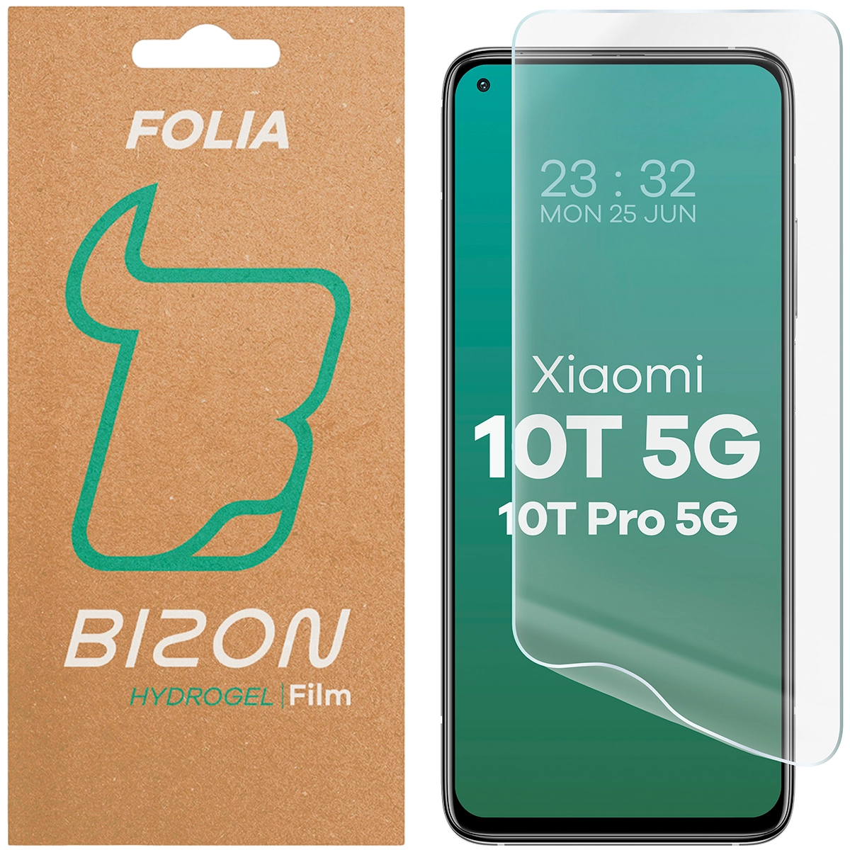 Pudełko i folia hydrożelowa na ekran Bizon Glass Hydrogel Front do Xiaomi Mi 10T 5G / Pro 5G