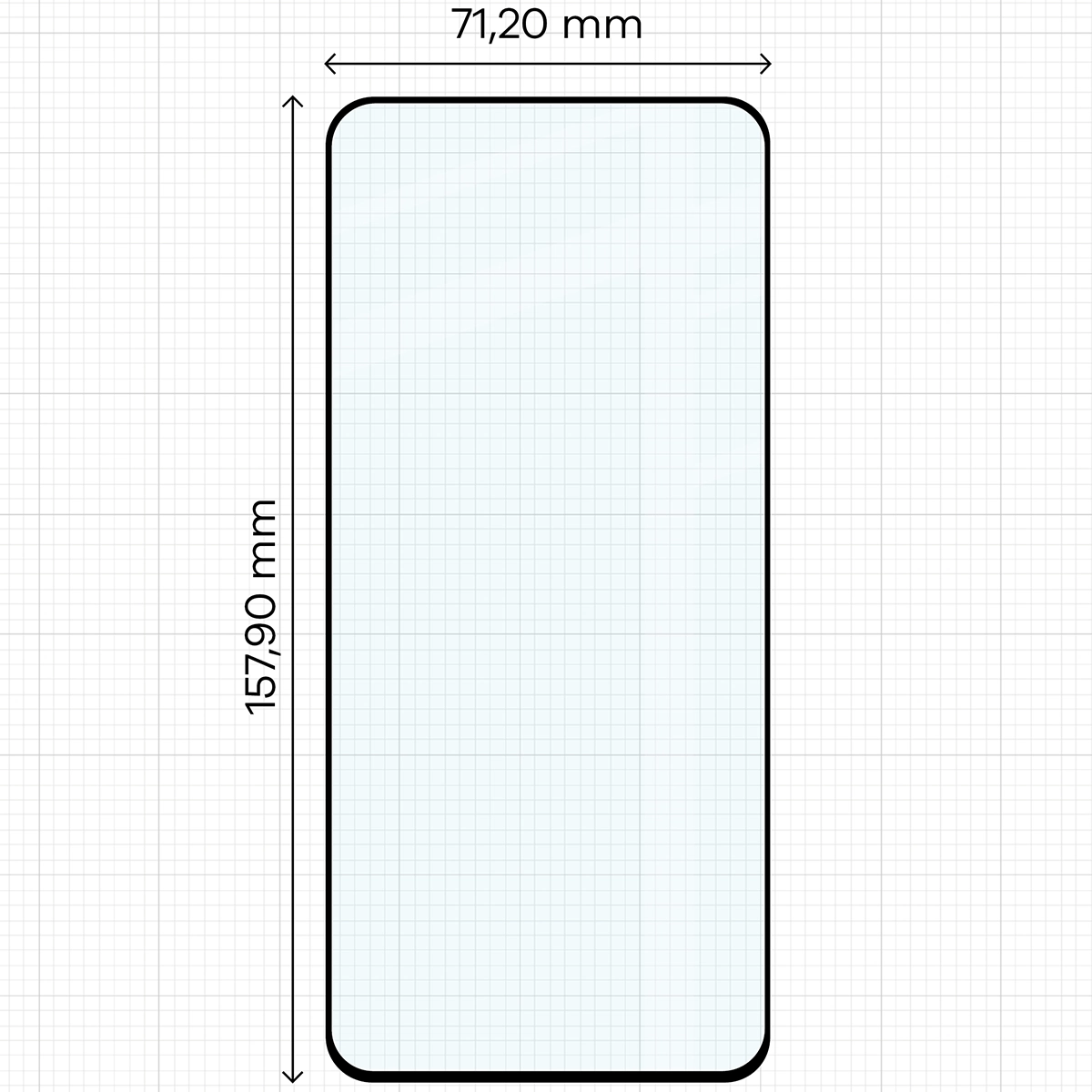 Wymiary szkła Bizon Glass Edge Duo do Xiaomi 13T Pro / 13T