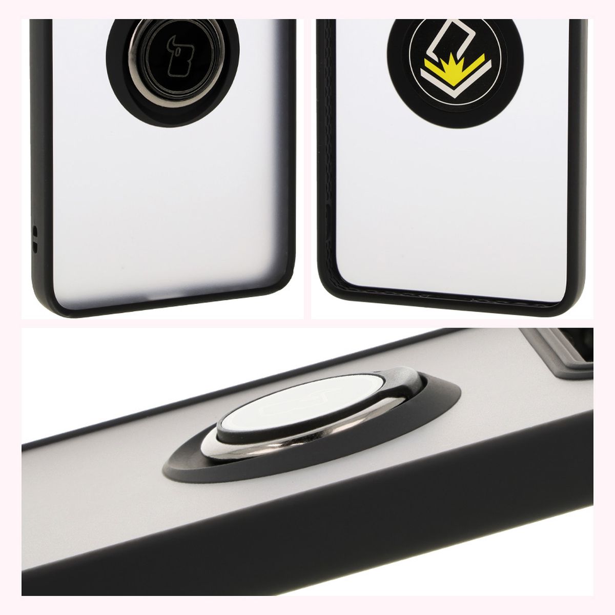 Caracteristici Bizon Case Hybrid Ring: ramă antiderapantă și design mat