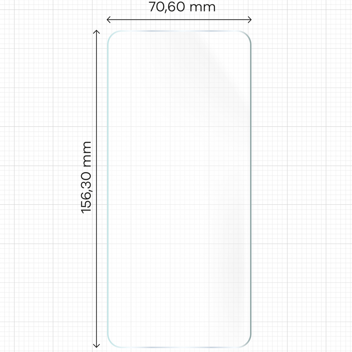 Wymiary dla folii hydrożelowej na ekran Bizon Glass Hydrogel Front