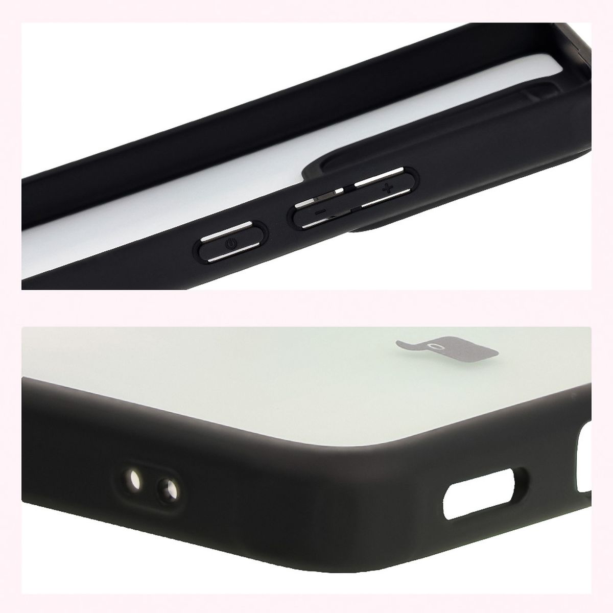 Reinforced corners and raised edges of the screen in Bizon Case Angelo
