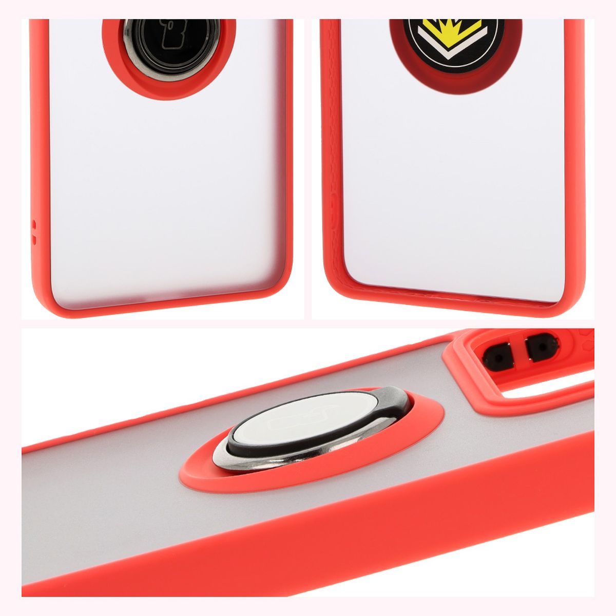 Proprietăți Bizon Case Hybrid Ring: cadru antiderapant și design mat