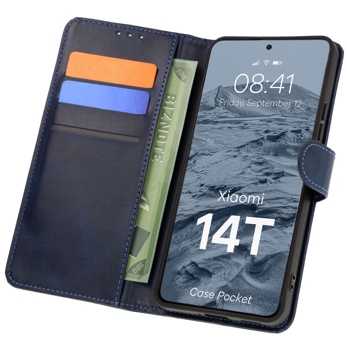 Husă cu clapetă Bizon Case Pocket pentru Xiaomi 14T