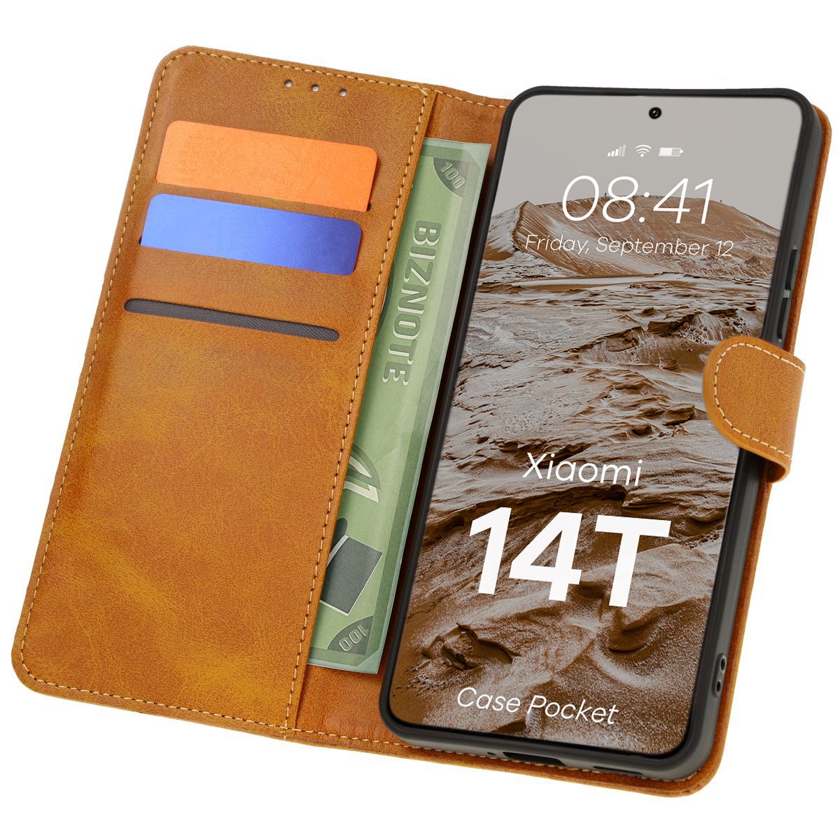 Husă cu clapetă Bizon Case Pocket pentru Xiaomi 14T