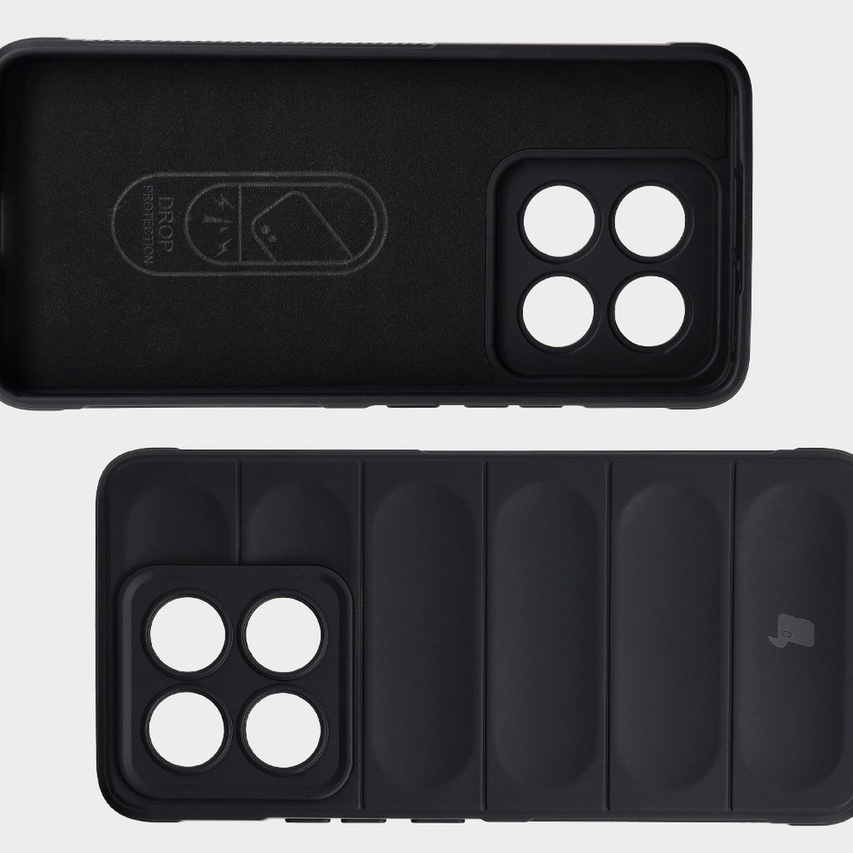 Mikrofaserpolsterung, Vertiefungen auf der Rückseite und verstärkte Ecken im Etui Bizon Case Tur