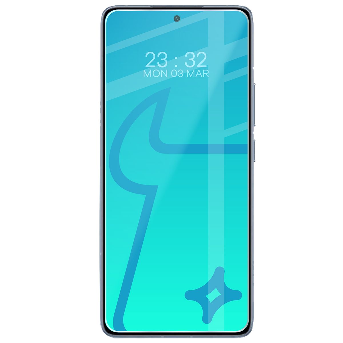 Szkło Bizon Glass Clear 2 nałożone na ekran telefonu